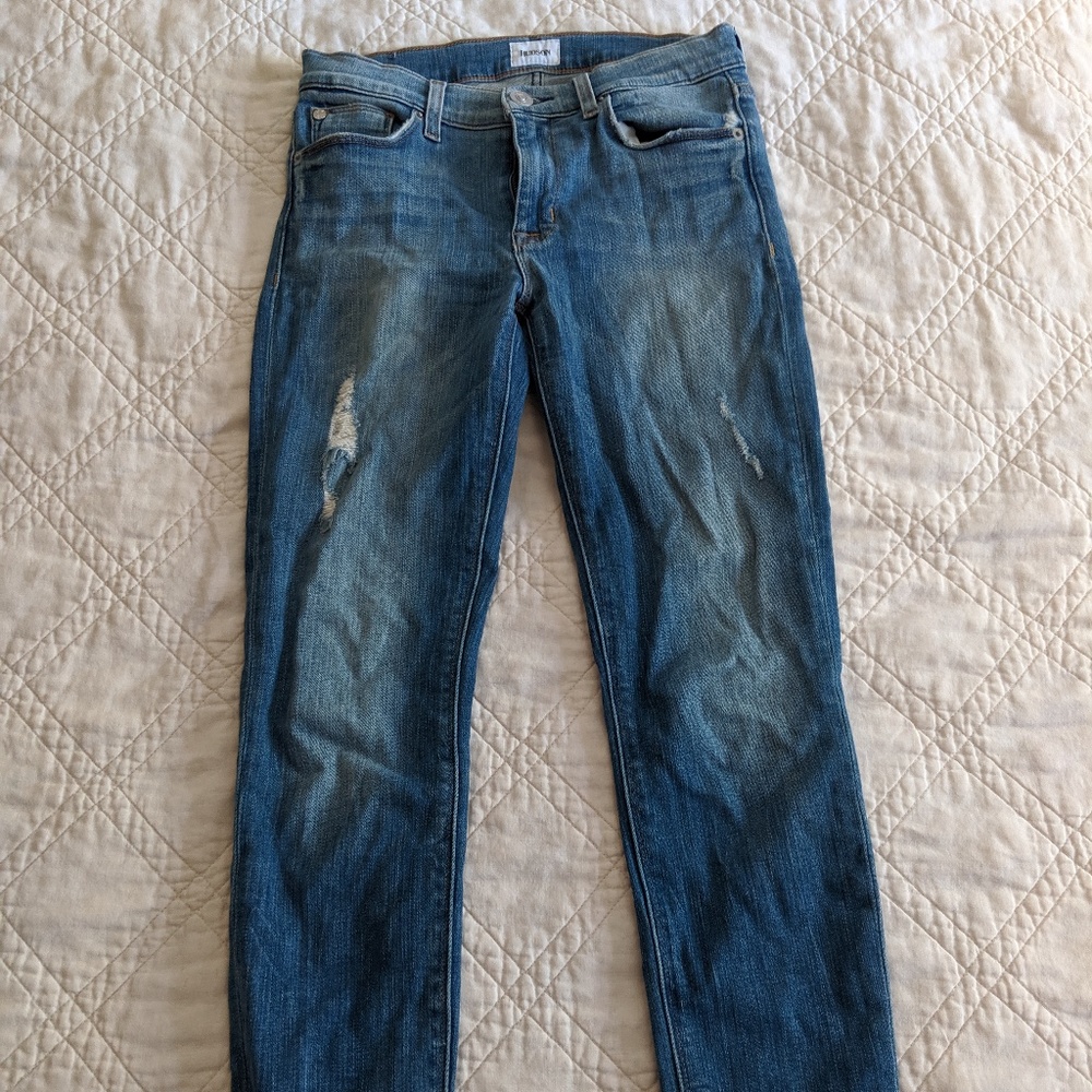 Hudson Skinny Jeans Size 28 Frayed Bottoms!